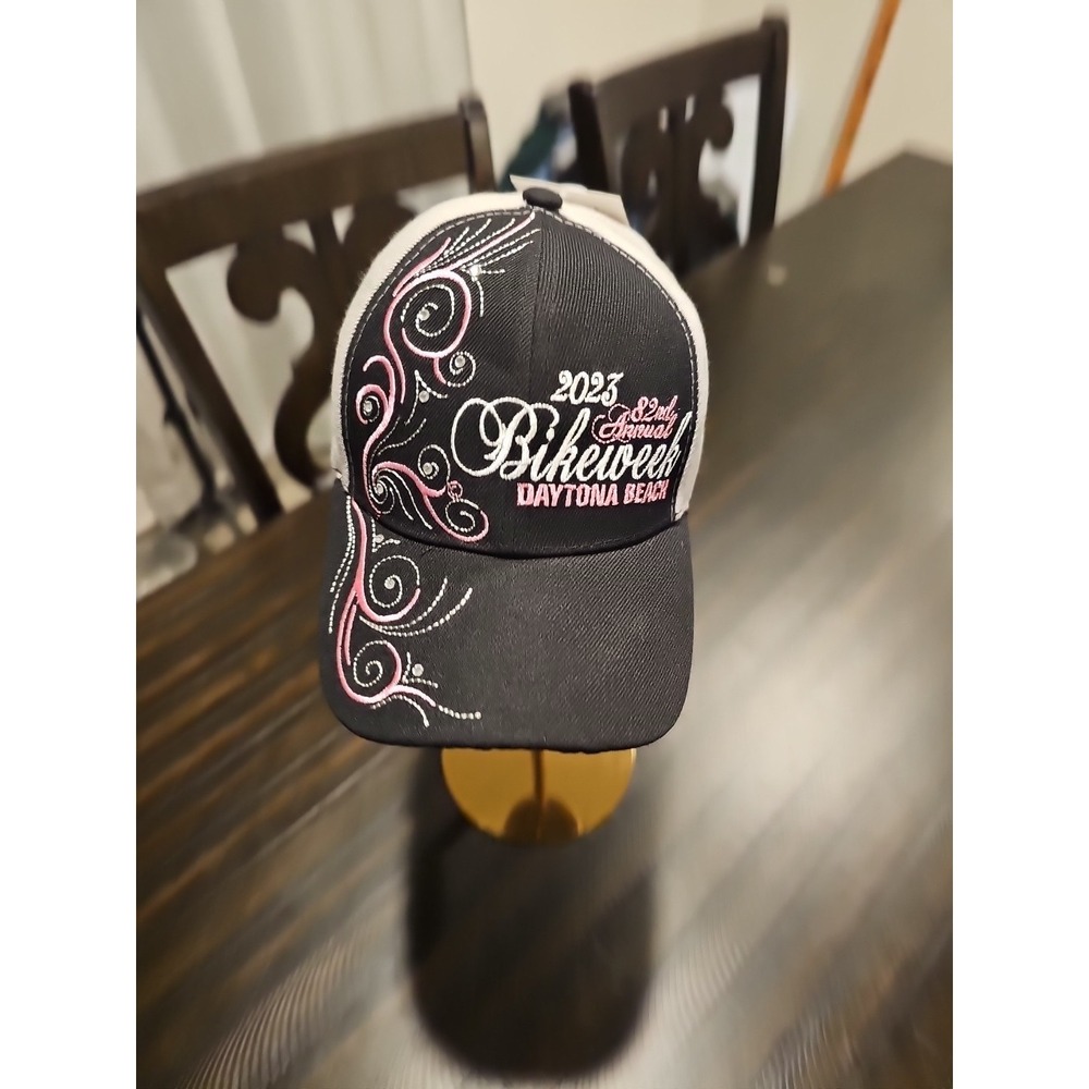 Daytona Beach Bike Week 2023 Hat Black Pink 82nd Annual Motorcycle Cap